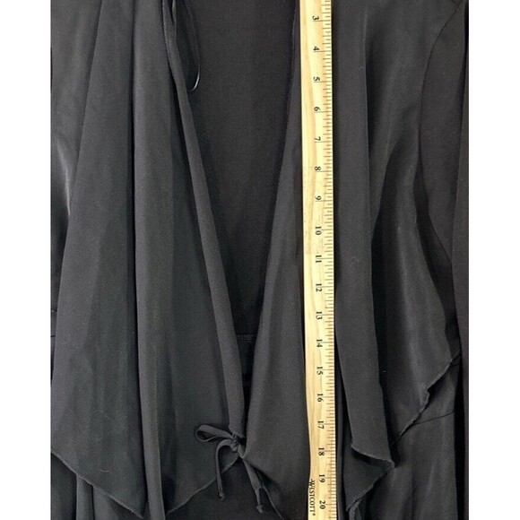 Pebble and Stone Small Black Tie Front Cardigan Open Waterfall Knit Lightweight - Picture 10 of 10